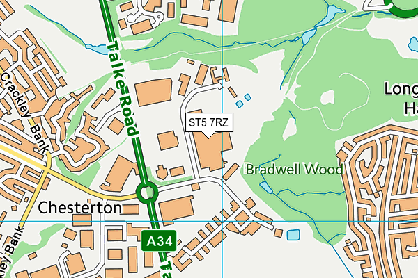 ST5 7RZ map - OS VectorMap District (Ordnance Survey) ST5 7RZ map - OS VectorMap District (Ordnance Survey)