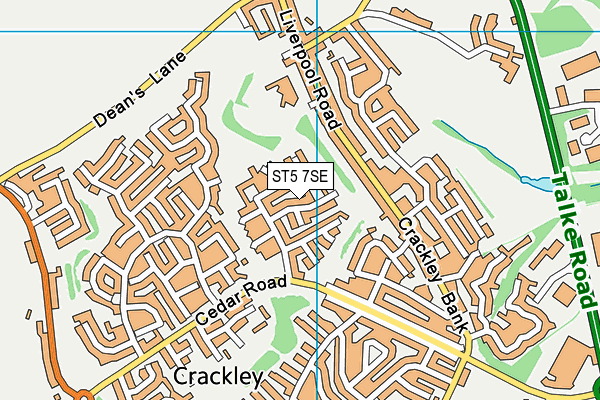 ST5 7SE map - OS VectorMap District (Ordnance Survey) ST5 7SE map - OS VectorMap District (Ordnance Survey)