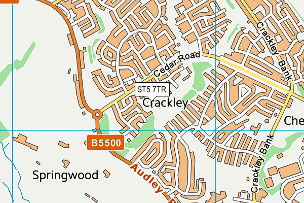 ST5 7TR map - OS VectorMap District (Ordnance Survey) ST5 7TR map - OS VectorMap District (Ordnance Survey)