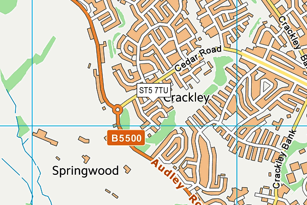 ST5 7TU map - OS VectorMap District (Ordnance Survey)