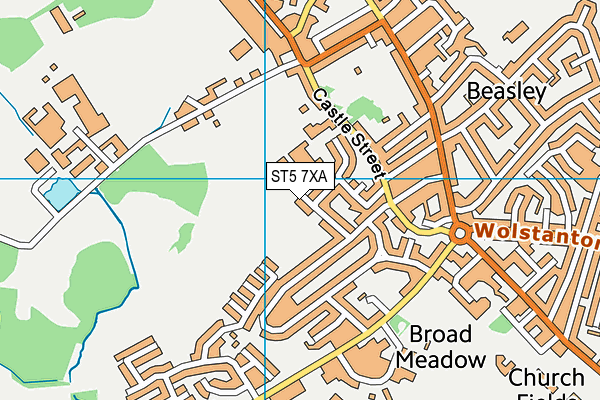 ST5 7XA map - OS VectorMap District (Ordnance Survey) ST5 7XA map - OS VectorMap District (Ordnance Survey)