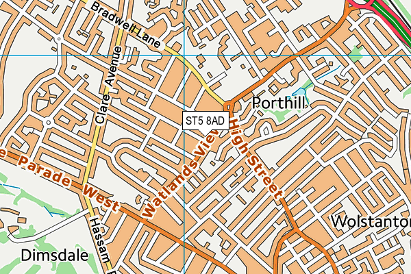ST5 8AD map - OS VectorMap District (Ordnance Survey) ST5 8AD map - OS VectorMap District (Ordnance Survey)