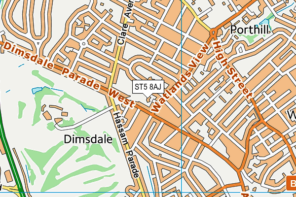 ST5 8AJ map - OS VectorMap District (Ordnance Survey) ST5 8AJ map - OS VectorMap District (Ordnance Survey)
