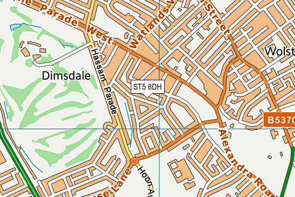 ST5 8DH map - OS VectorMap District (Ordnance Survey)