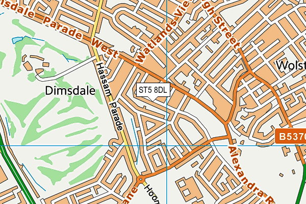 ST5 8DL map - OS VectorMap District (Ordnance Survey)