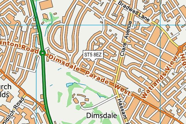 ST5 8EZ map - OS VectorMap District (Ordnance Survey) ST5 8EZ map - OS VectorMap District (Ordnance Survey)