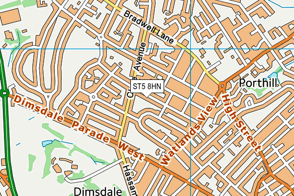 ST5 8HN map - OS VectorMap District (Ordnance Survey) ST5 8HN map - OS VectorMap District (Ordnance Survey)