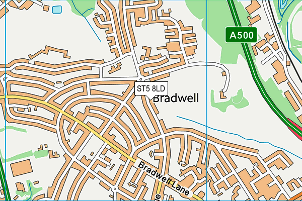 ST5 8LD map - OS VectorMap District (Ordnance Survey)