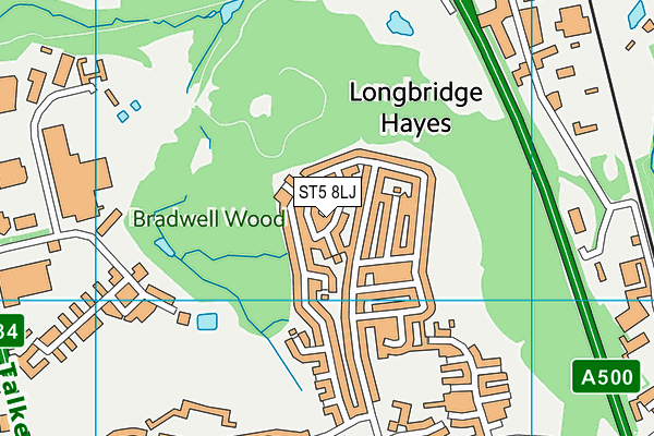 ST5 8LJ map - OS VectorMap District (Ordnance Survey)