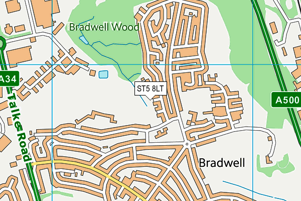 ST5 8LT map - OS VectorMap District (Ordnance Survey) ST5 8LT map - OS VectorMap District (Ordnance Survey)