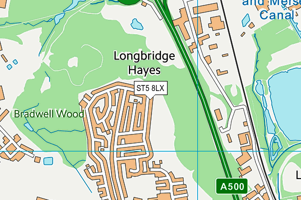 ST5 8LX map - OS VectorMap District (Ordnance Survey) ST5 8LX map - OS VectorMap District (Ordnance Survey)