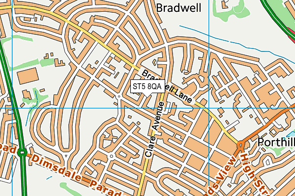 ST5 8QA map - OS VectorMap District (Ordnance Survey) ST5 8QA map - OS VectorMap District (Ordnance Survey)