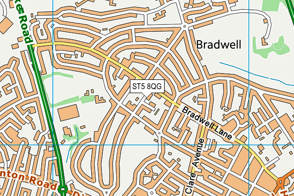 ST5 8QG map - OS VectorMap District (Ordnance Survey) ST5 8QG map - OS VectorMap District (Ordnance Survey)