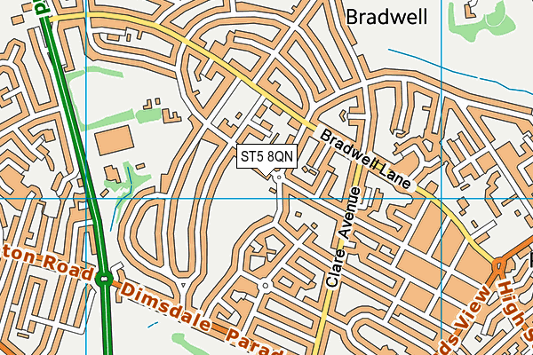 ST5 8QN map - OS VectorMap District (Ordnance Survey) ST5 8QN map - OS VectorMap District (Ordnance Survey)