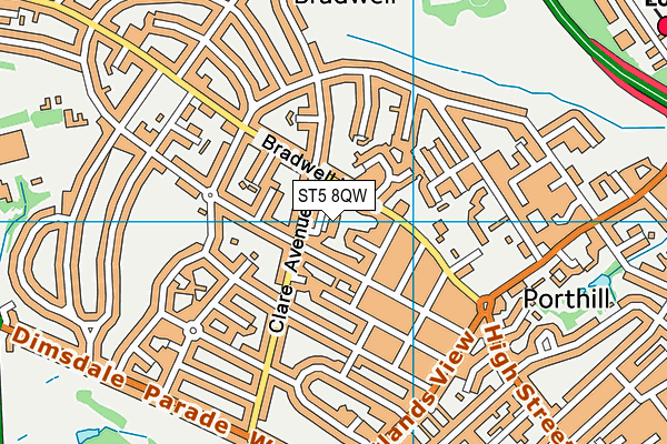 ST5 8QW map - OS VectorMap District (Ordnance Survey) ST5 8QW map - OS VectorMap District (Ordnance Survey)