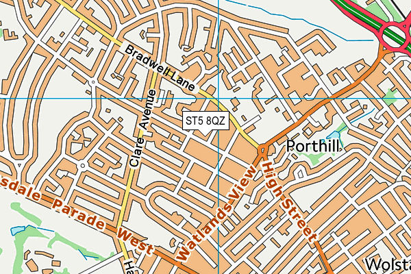 ST5 8QZ map - OS VectorMap District (Ordnance Survey) ST5 8QZ map - OS VectorMap District (Ordnance Survey)