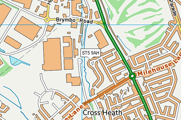 ST5 9AH map - OS VectorMap District (Ordnance Survey) ST5 9AH map - OS VectorMap District (Ordnance Survey)