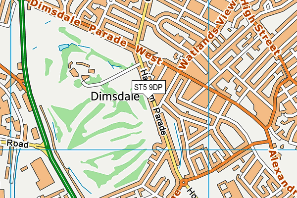 ST5 9DP map - OS VectorMap District (Ordnance Survey)