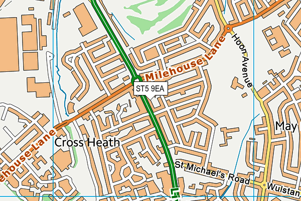 ST5 9EA map - OS VectorMap District (Ordnance Survey)