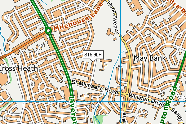 ST5 9LH map - OS VectorMap District (Ordnance Survey) ST5 9LH map - OS VectorMap District (Ordnance Survey)