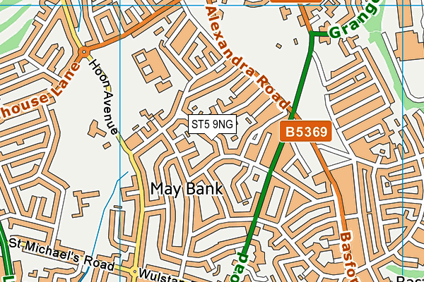 ST5 9NG map - OS VectorMap District (Ordnance Survey) ST5 9NG map - OS VectorMap District (Ordnance Survey)
