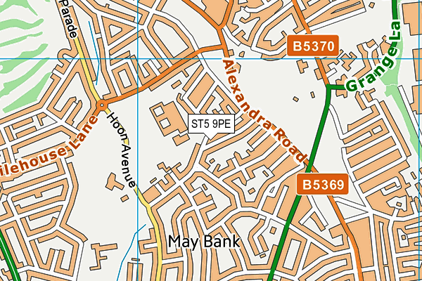 ST5 9PE map - OS VectorMap District (Ordnance Survey) ST5 9PE map - OS VectorMap District (Ordnance Survey)