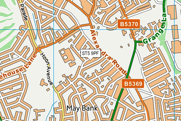ST5 9PF map - OS VectorMap District (Ordnance Survey) ST5 9PF map - OS VectorMap District (Ordnance Survey)