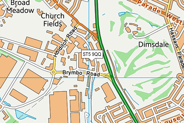 ST5 9QQ map - OS VectorMap District (Ordnance Survey) ST5 9QQ map - OS VectorMap District (Ordnance Survey)