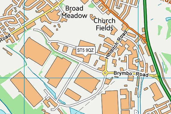 ST5 9QZ map - OS VectorMap District (Ordnance Survey)