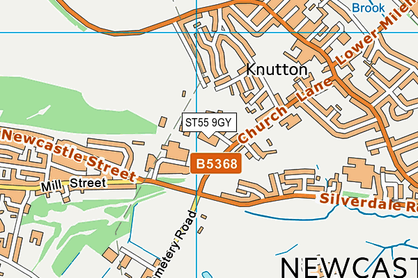 ST55 9GY map - OS VectorMap District (Ordnance Survey) ST55 9GY map - OS VectorMap District (Ordnance Survey)