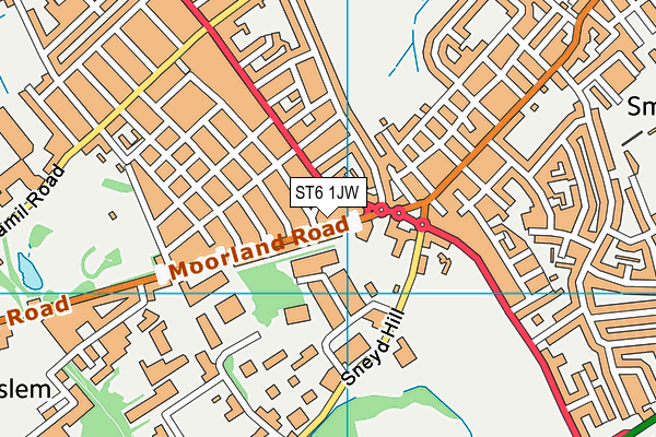 ST6 1JW map - OS VectorMap District (Ordnance Survey) ST6 1JW map - OS VectorMap District (Ordnance Survey)
