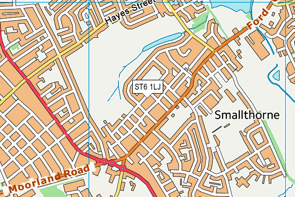 ST6 1LJ map - OS VectorMap District (Ordnance Survey) ST6 1LJ map - OS VectorMap District (Ordnance Survey)