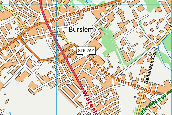 ST6 2AZ map - OS VectorMap District (Ordnance Survey) ST6 2AZ map - OS VectorMap District (Ordnance Survey)