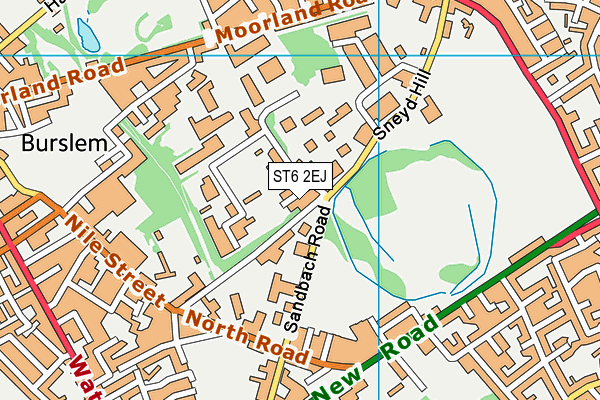 ST6 2EJ map - OS VectorMap District (Ordnance Survey) ST6 2EJ map - OS VectorMap District (Ordnance Survey)