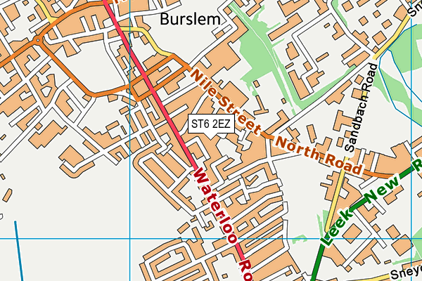 ST6 2EZ map - OS VectorMap District (Ordnance Survey) ST6 2EZ map - OS VectorMap District (Ordnance Survey)