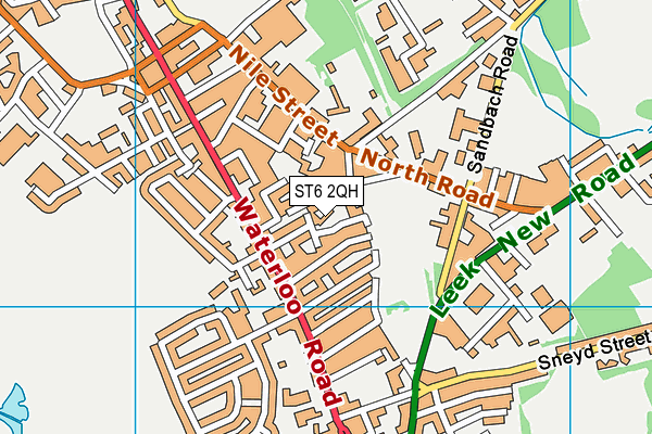 ST6 2QH map - OS VectorMap District (Ordnance Survey)