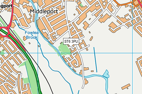 ST6 3PU map - OS VectorMap District (Ordnance Survey)