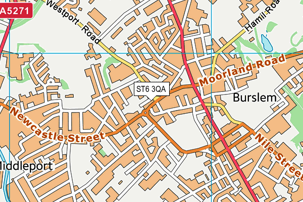 ST6 3QA map - OS VectorMap District (Ordnance Survey) ST6 3QA map - OS VectorMap District (Ordnance Survey)