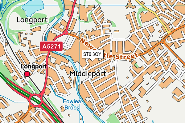 ST6 3QY map - OS VectorMap District (Ordnance Survey)