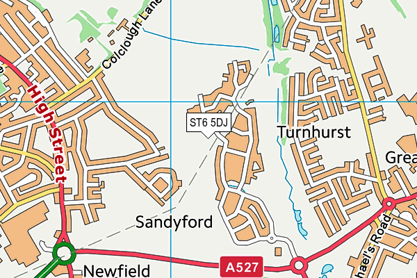 ST6 5DJ map - OS VectorMap District (Ordnance Survey) ST6 5DJ map - OS VectorMap District (Ordnance Survey)