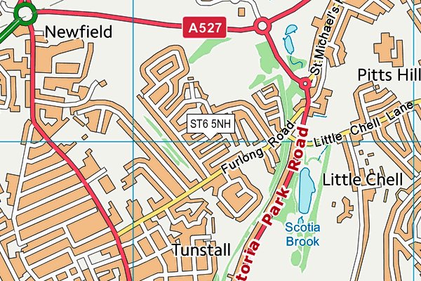 ST6 5NH map - OS VectorMap District (Ordnance Survey)