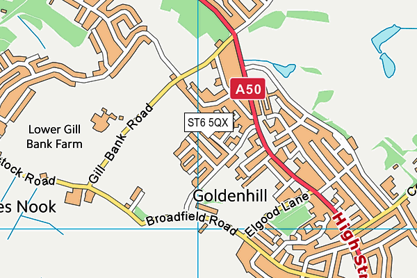 ST6 5QX map - OS VectorMap District (Ordnance Survey) ST6 5QX map - OS VectorMap District (Ordnance Survey)