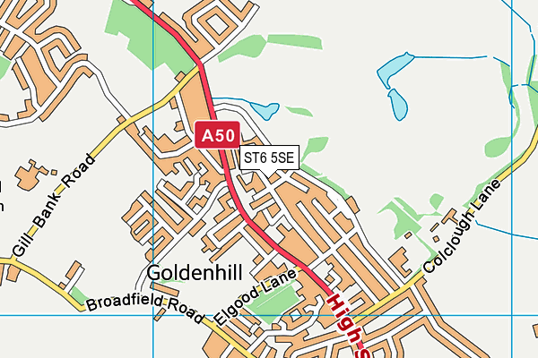 ST6 5SE map - OS VectorMap District (Ordnance Survey) ST6 5SE map - OS VectorMap District (Ordnance Survey)