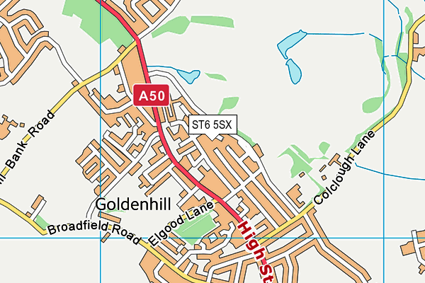 ST6 5SX map - OS VectorMap District (Ordnance Survey) ST6 5SX map - OS VectorMap District (Ordnance Survey)