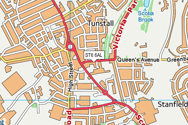 ST6 6AL map - OS VectorMap District (Ordnance Survey)