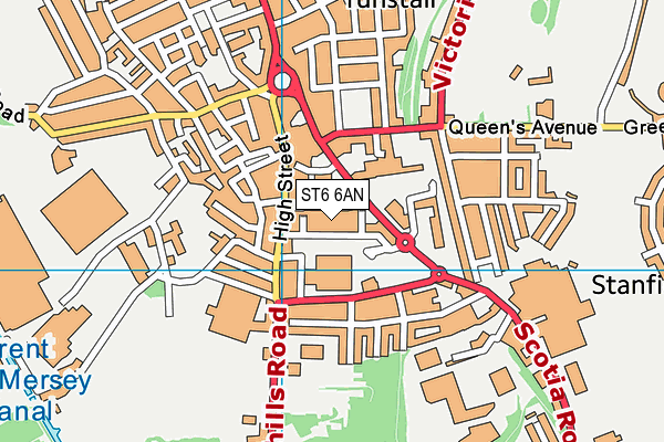 ST6 6AN map - OS VectorMap District (Ordnance Survey) ST6 6AN map - OS VectorMap District (Ordnance Survey)