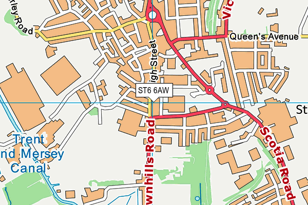 ST6 6AW map - OS VectorMap District (Ordnance Survey) ST6 6AW map - OS VectorMap District (Ordnance Survey)