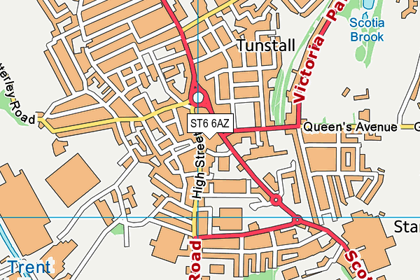 ST6 6AZ map - OS VectorMap District (Ordnance Survey) ST6 6AZ map - OS VectorMap District (Ordnance Survey)
