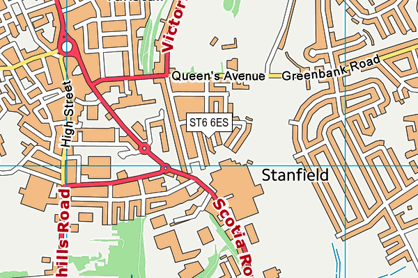 ST6 6ES map - OS VectorMap District (Ordnance Survey) ST6 6ES map - OS VectorMap District (Ordnance Survey)