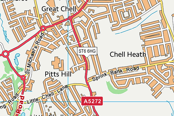 ST6 6HG map - OS VectorMap District (Ordnance Survey) ST6 6HG map - OS VectorMap District (Ordnance Survey)